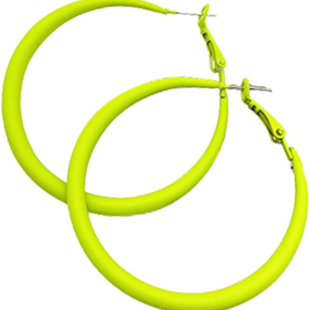 Colorful Matte Hoop Earrings 80s Hoop Earring Retro Earrings Neon Earrings Brigh